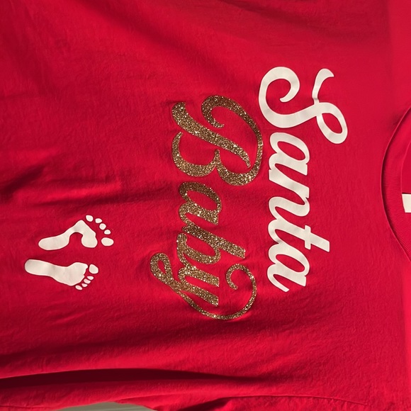 Red Medium Santa Baby Maternity Shirt - Picture 3 of 5